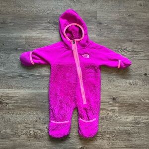 The North Face Fleece Zip Up Onesie Size 0-3 Months